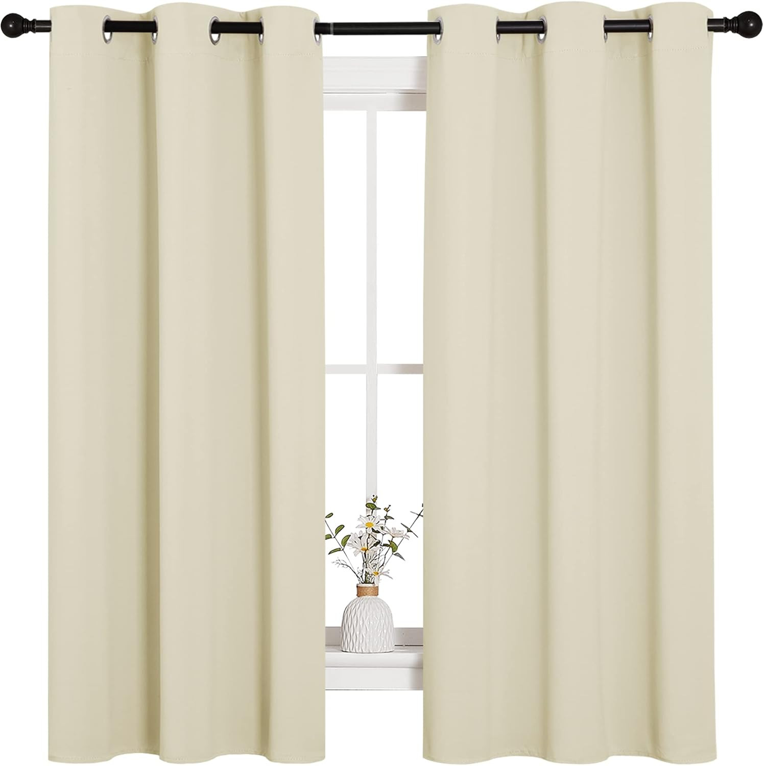 Kitchen Curtains for Decoration, Thermal Insulated Grommet Room Darkening Draper