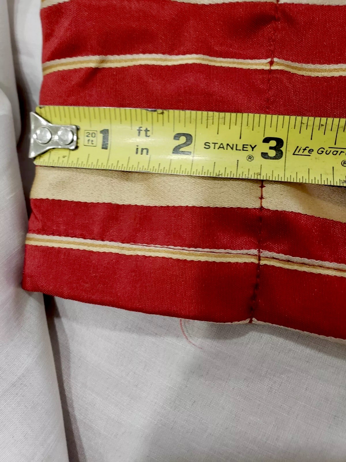 2 Pc Curtain Panel Set Burgundy Gold Striped With Tie Backs Dimout Approx 82×53