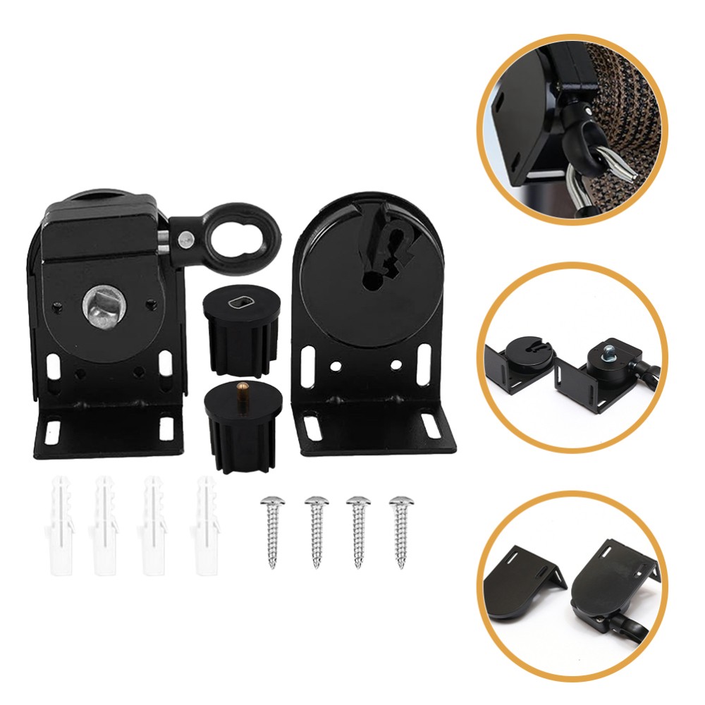 Cordless Roller Blind Bracket Black Plastic Metal Replacement for Indoor Outdoor