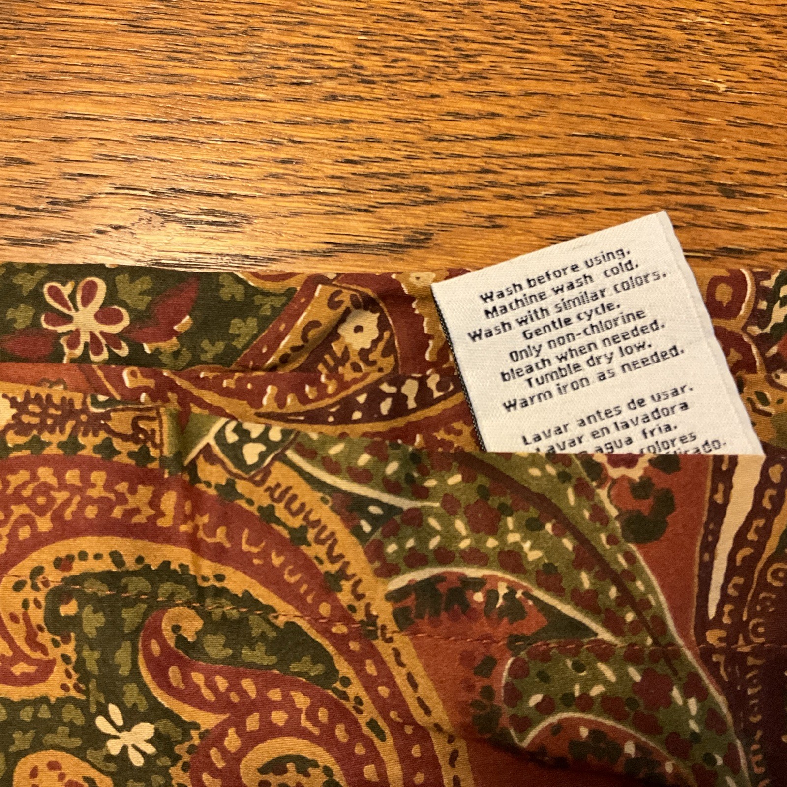 Ralph Lauren CHAPS Annabelle Curtain Valance Rust Jacobean Floral 17″X55″