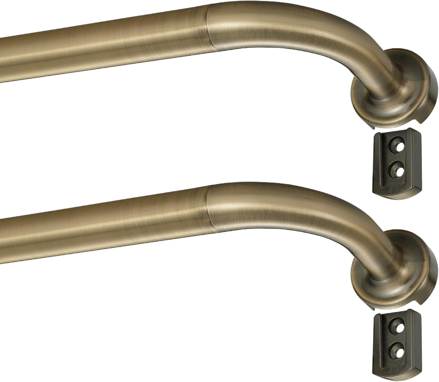 Antique Bronze Adjustable Curtain Rods 28-56″ with Finials – 2 Pack