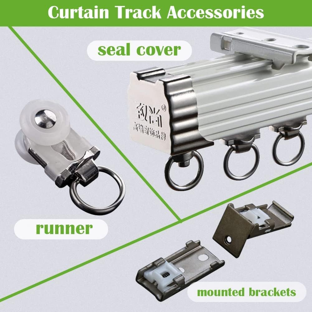Curtain Single Tracks Ceiling or Wall Mounting Heavy-Duty Curtain Rails for Livi