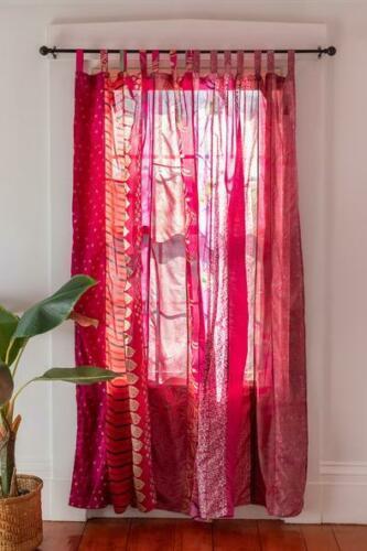 Wholesale Lot Indian Vintage Sari Patchwork Curtain Drape Window Silk Curtain