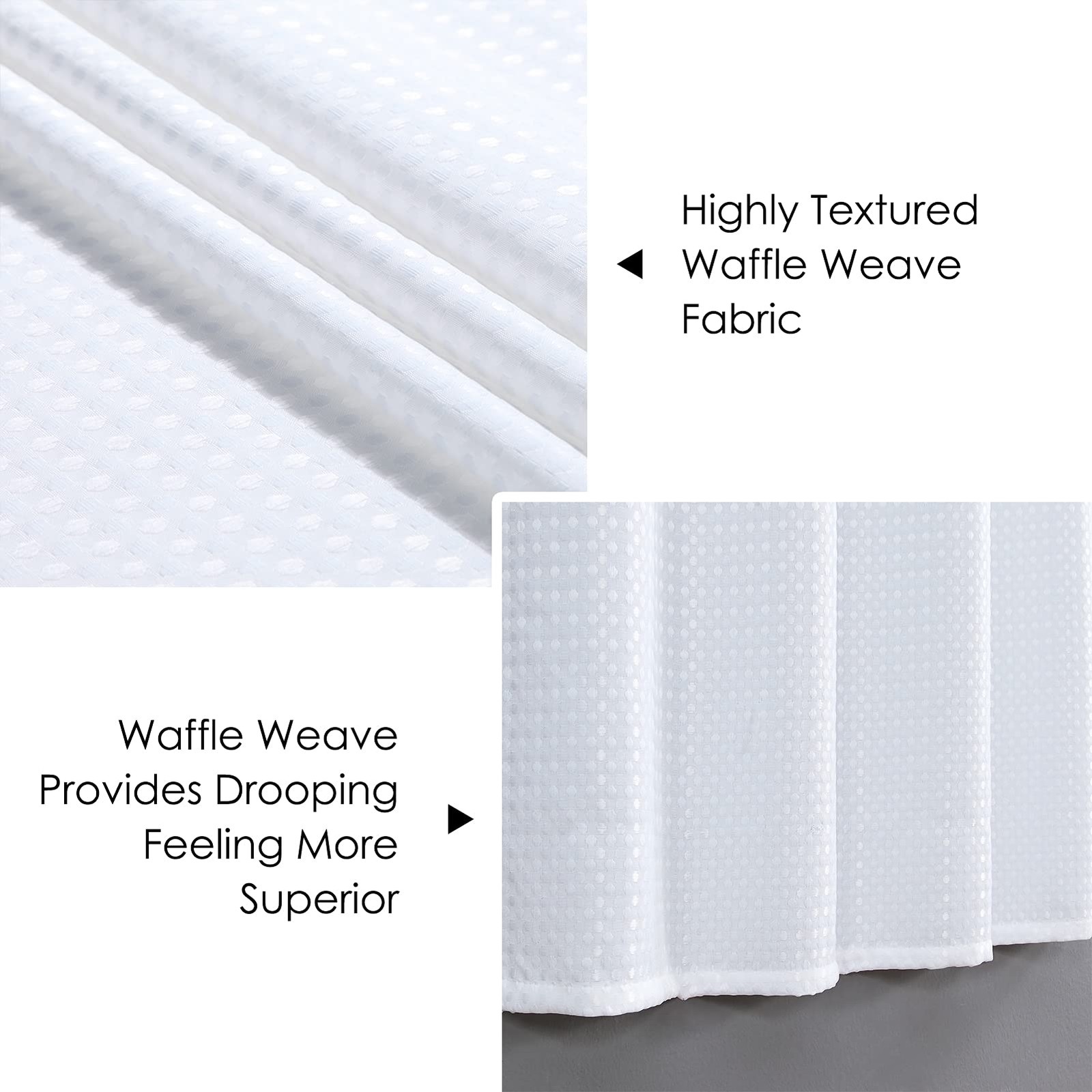 Home Queen White Water Resistant Bathroom Window Curtains,28WX45L Inch