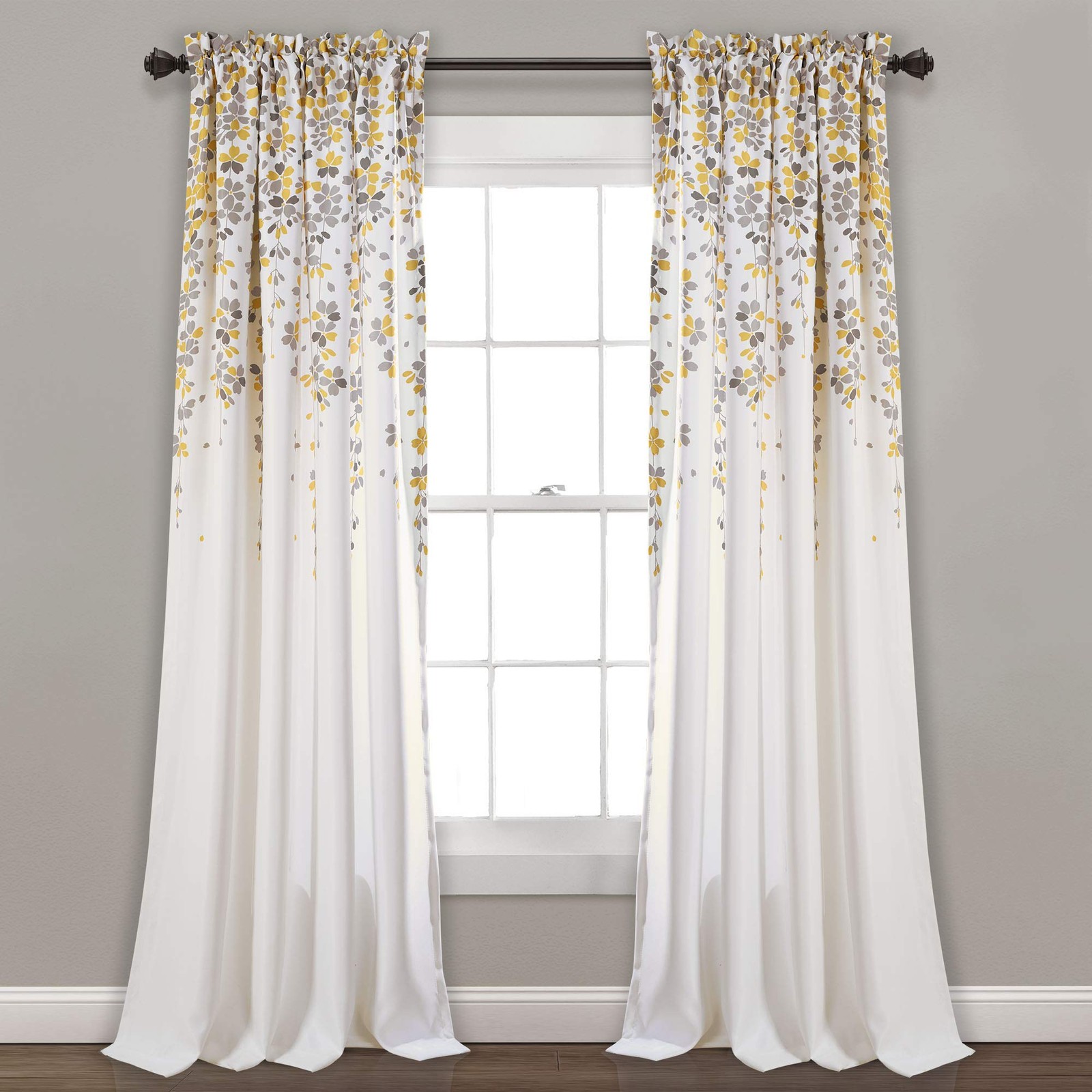 Lush Decor Weeping Flower Light Filtering Window Curtain Panels Pair 52W X 2