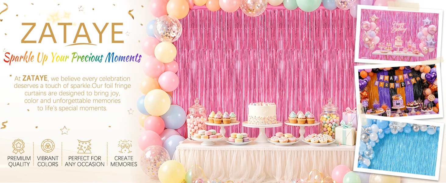 2 Pack Backdrop Curtains, 3.28 Feet x 7.05 Feet Sky Blue Tinsel Backdrop,