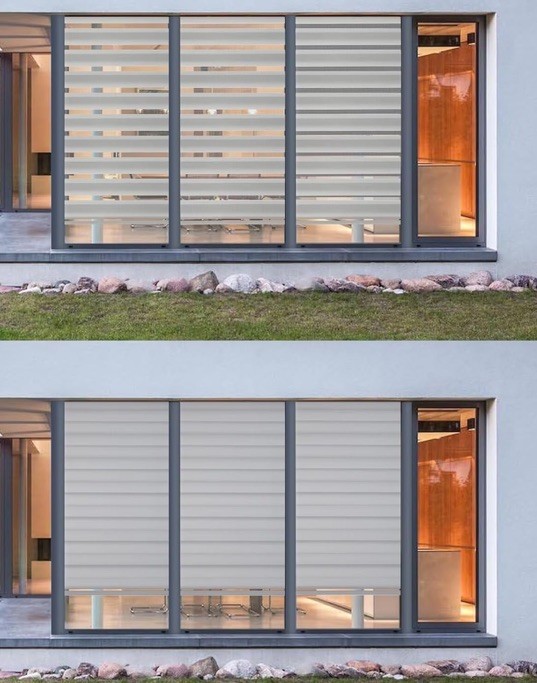 Cordless Zebra Roller Shades for Windows,Gray Sheer Zebra Blinds Dual Layer NIP
