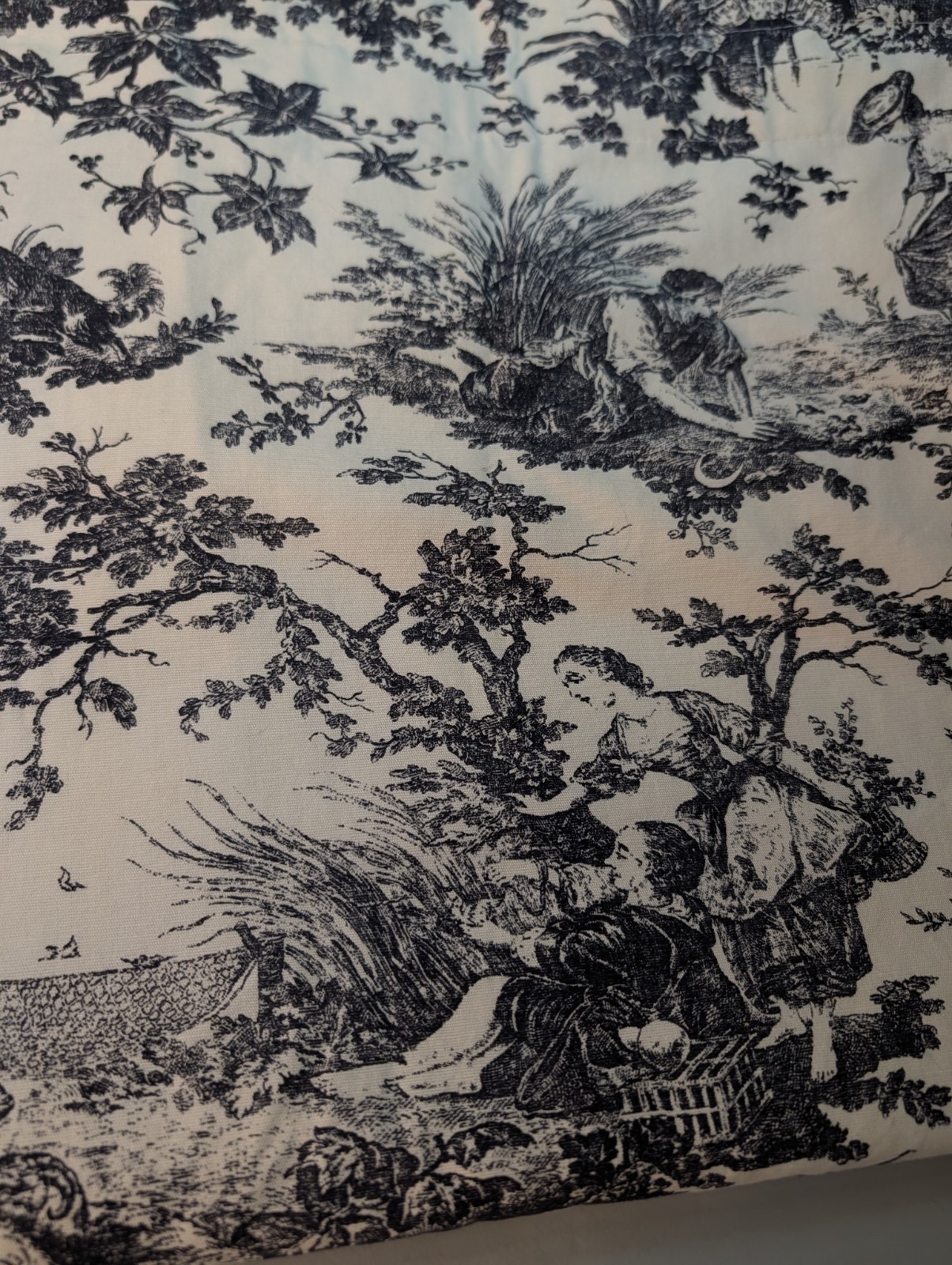 Country Life Blue White Toile Curtain Panels 49”x 64”