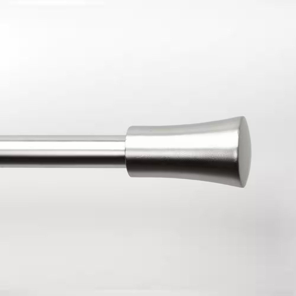36 In. – 66 In. Adjustable Single Curtain Rod 3/4 In. Dia. in Brushed Nickel wit