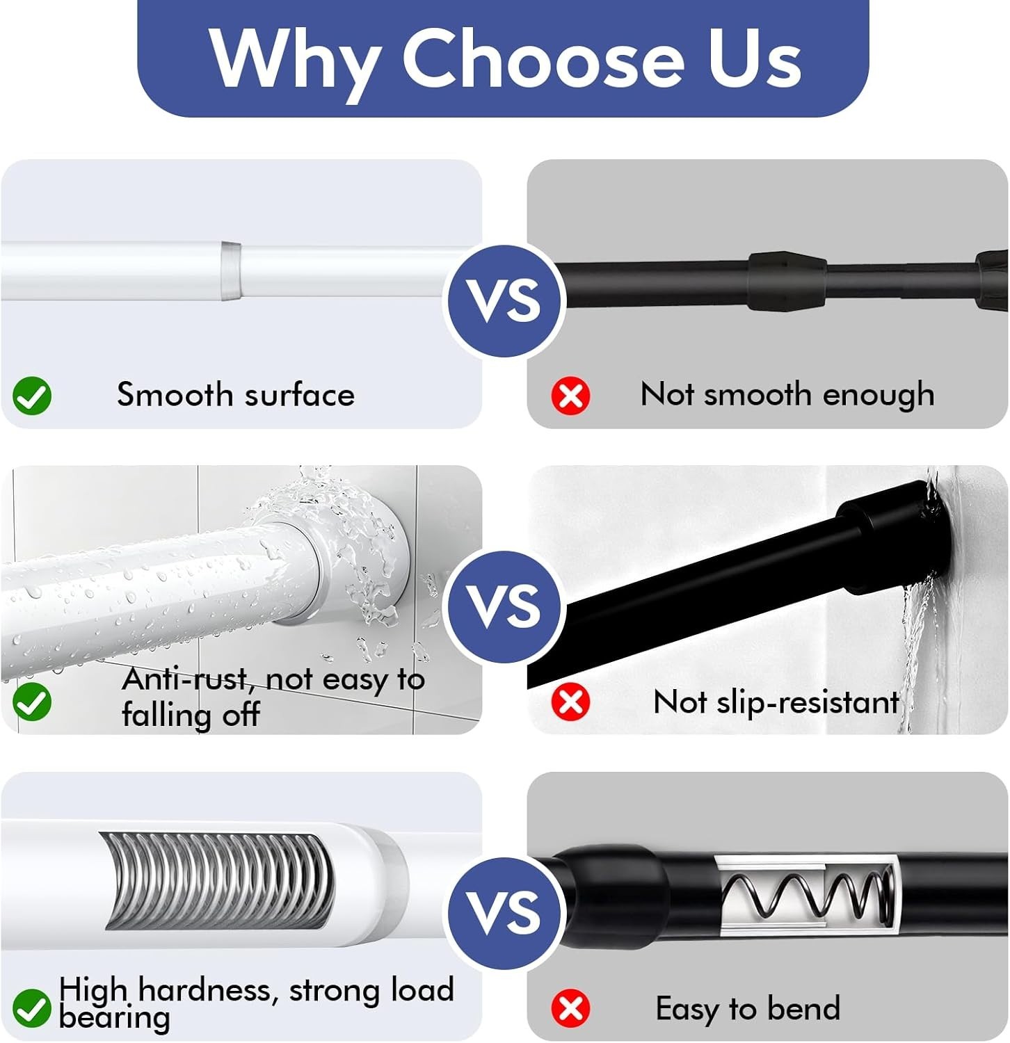 Renters’ Choice: Adjustable Tension Curtain Rods 16-40 Inch, No Tools Needed