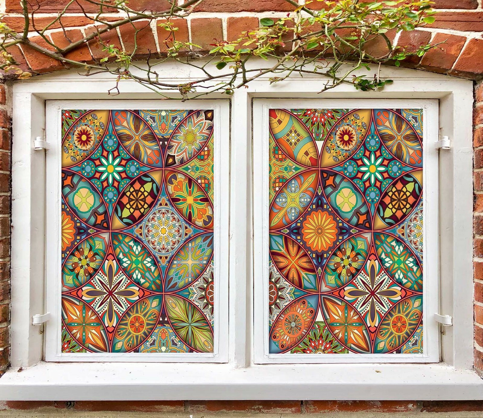 3D Orange Petals ZHU114 Window Film Print Sticker Cling Stained Glass UV Zoe