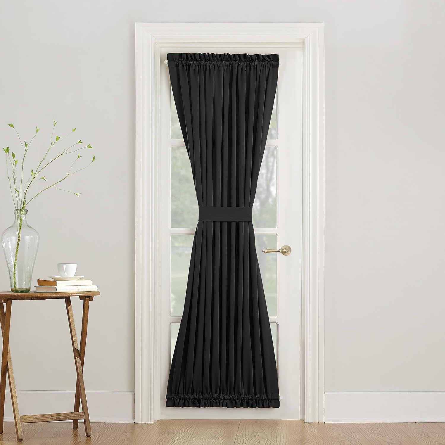 Barrow Energy Efficient Rod Pocket Door Curtain Panel, 54″ x 72″, Black