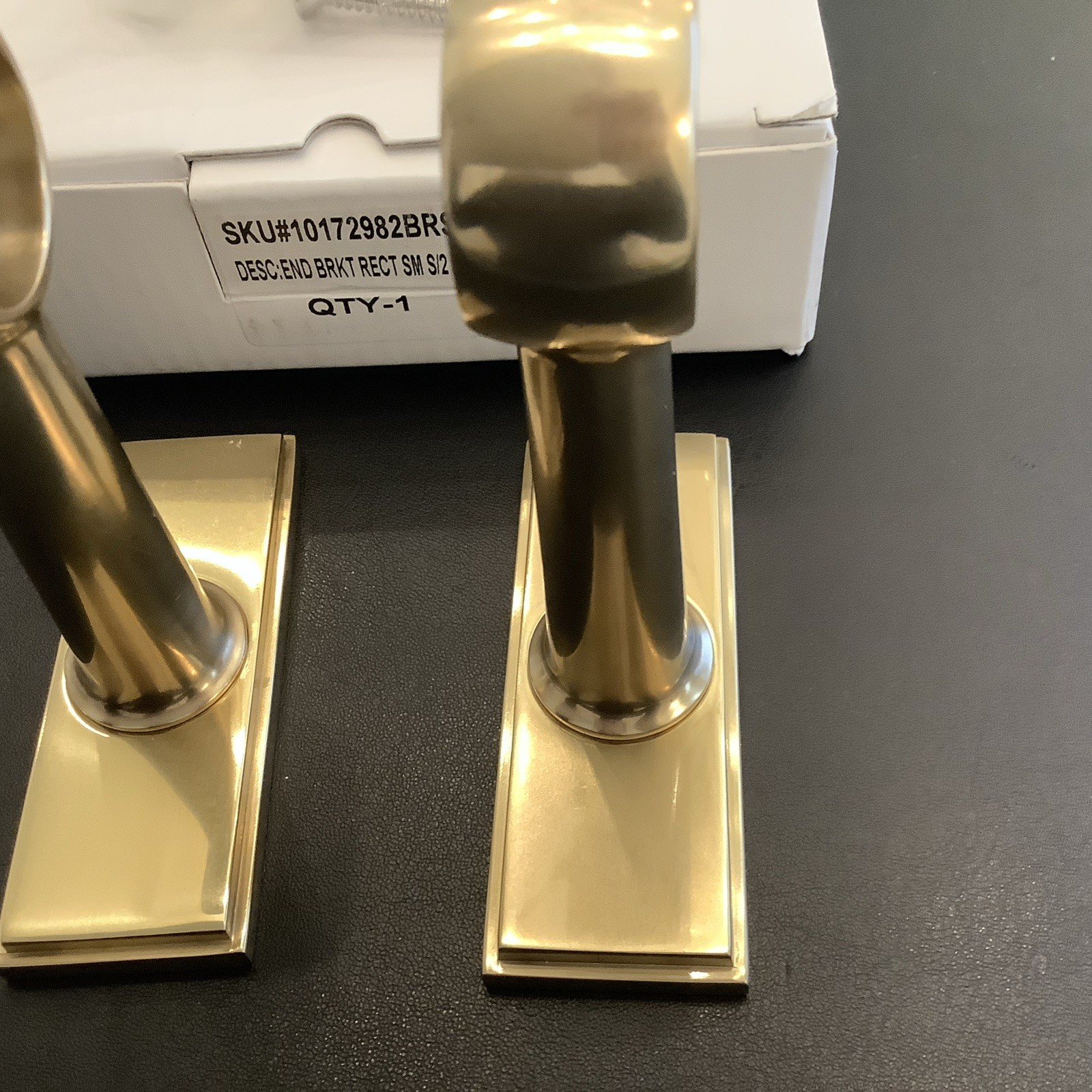 Restoration Hardware Easton End Brackets Rectangular Brass Small- Pair