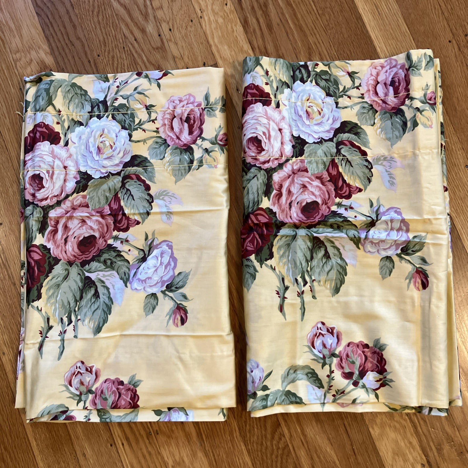 Set 2 RALPH LAUREN KATHLEEN FLORAL Valence Curtain Drapes ROSES GRANNY Cottage