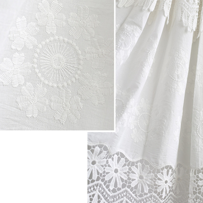 Lace Short Curtain Door Window Cabinet Home Embroidered Cotton White Height 85cm