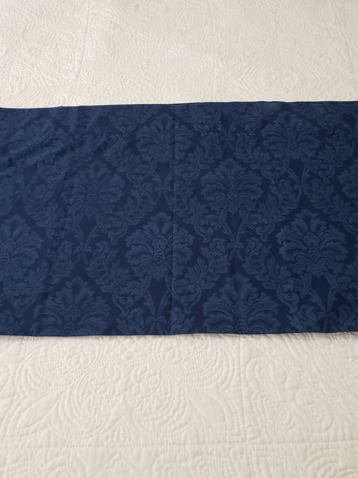 Vintage Cannon Balloon Valance Scroll Blue 84 X 17.5 in Approx Made In USA