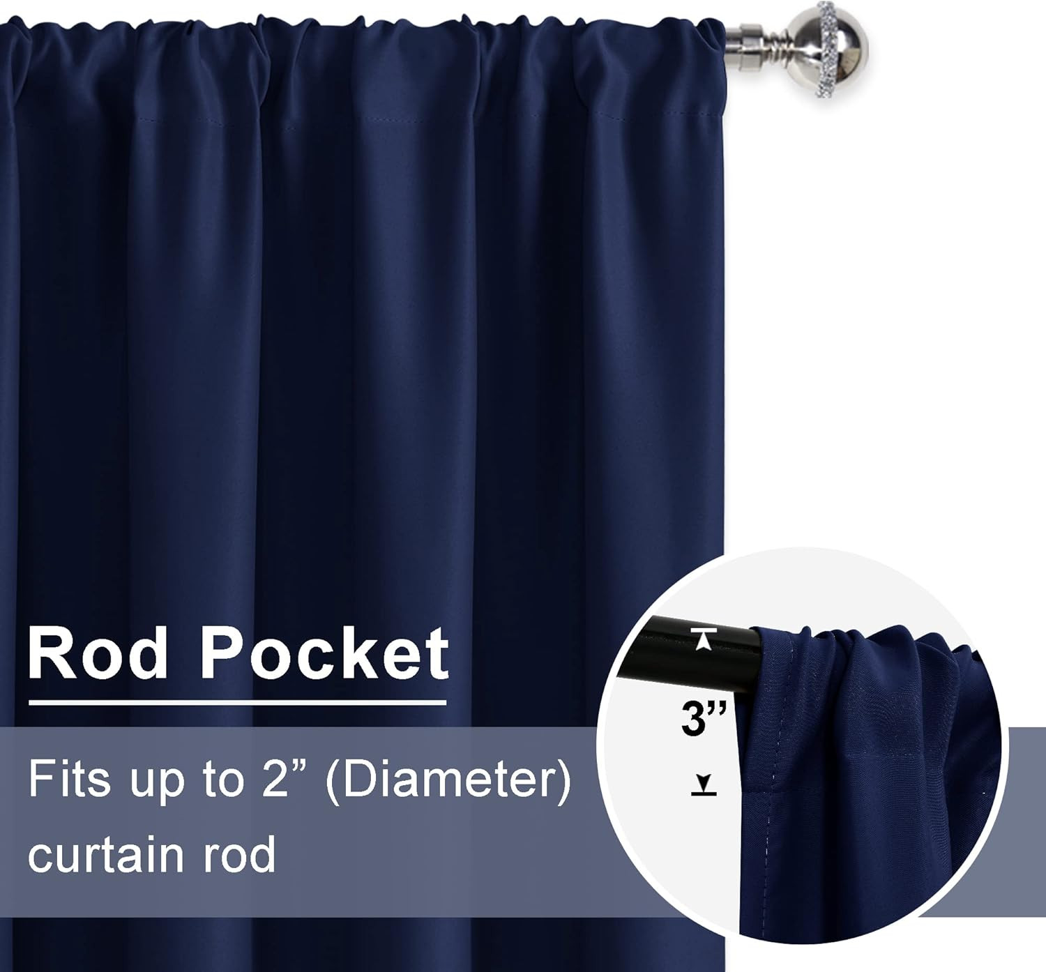 Blackout Curtains for Bedroom– Thermal Insulated,Noise Reducing Room Darkening D