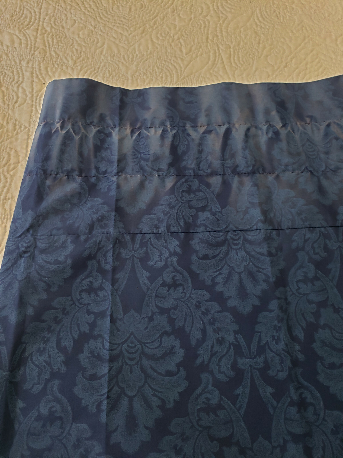 Vintage Cannon Balloon Valance Scroll Blue 84 X 17.5 in Approx Made In USA