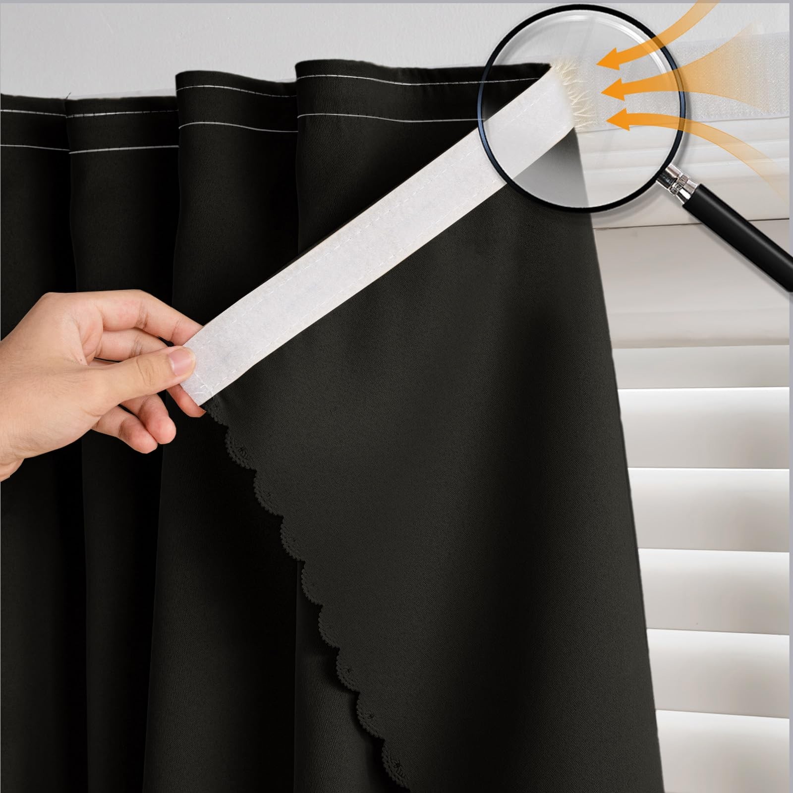 Self Adhesive Curtains No Drilling, No Rod, Easy to Install Blackout Curtain…