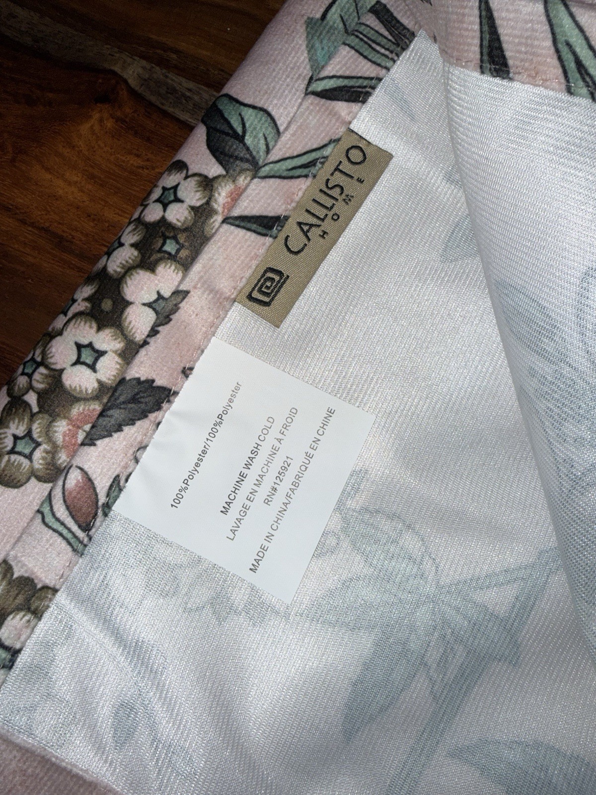 Callisto Home PEACOCK FLORAL Window Pink Curtains 2 Panel Set 38×96″ LIGHT BLUSH