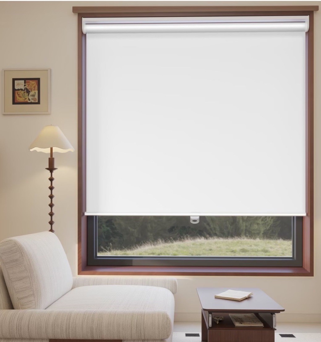 MYshade Blackout Cordless Roller Shade Room Darkening Window Blind White 34×72