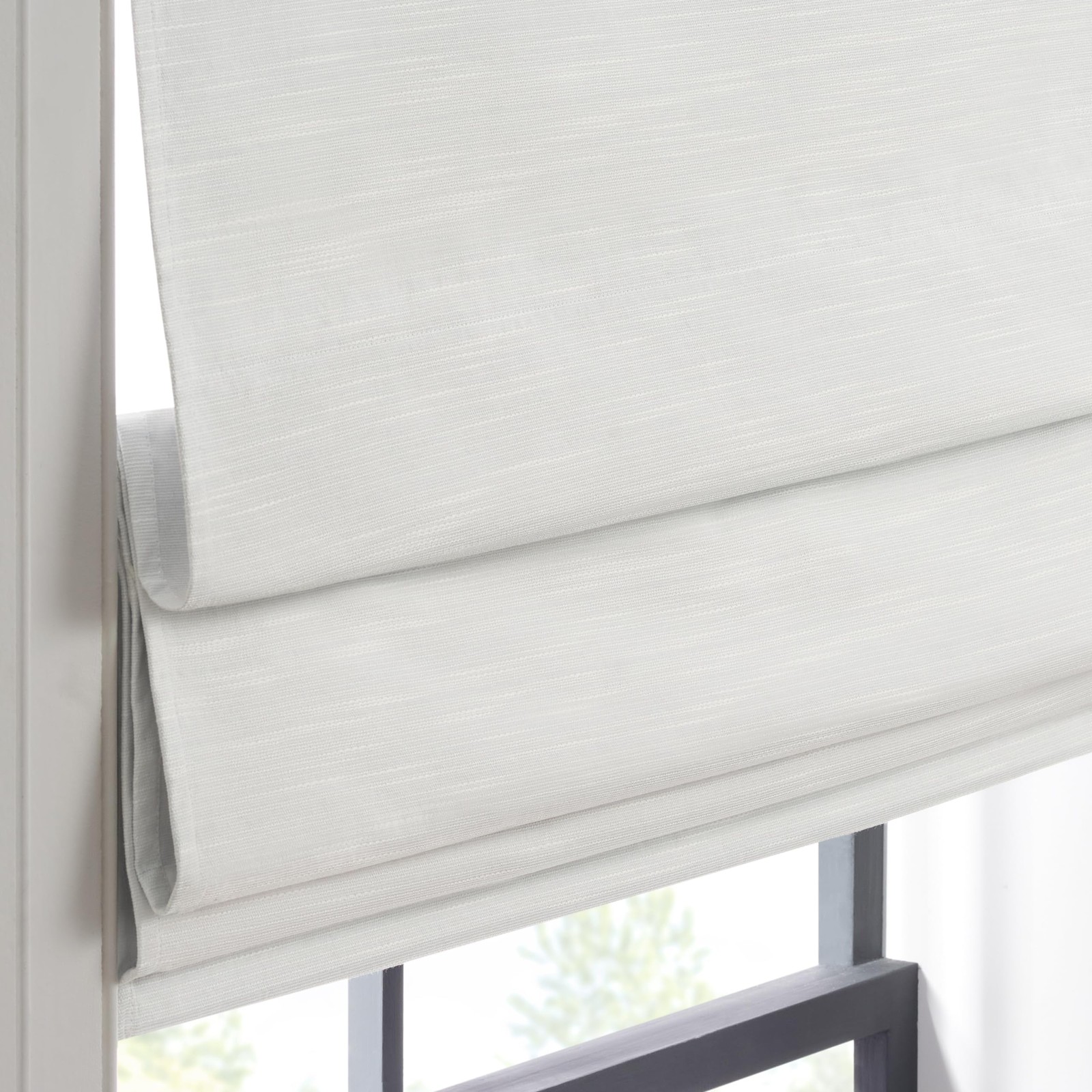 Eclipse Rozel 100% Blackout Roman Shade 33×64 in Cordless White