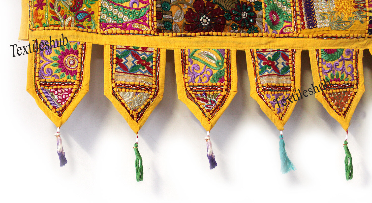 New Patchwork Toran Embroidery Door Valance Vintage Wall Hanging Room Decorative