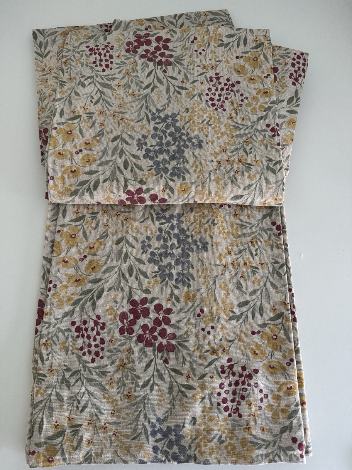 Joie Window Curtains 2 Panels 50 x 96″ Cotton Wildflower Cream Drapers Back Tab
