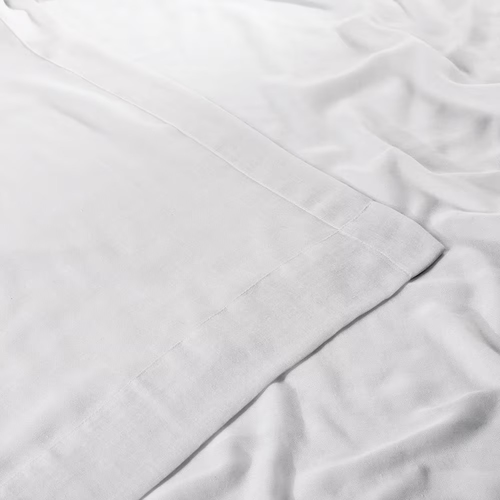 White Orchid Solid Faux Linen Sheer Curtain – 50 In. W X 96 In. L Single Panel R