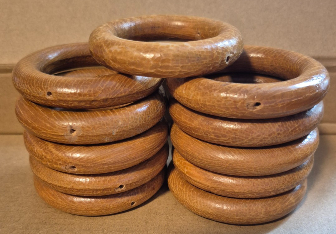 Wooden Curtain Drapery Rings with pre-drilled Holes Craft Drapery 11 pcs.