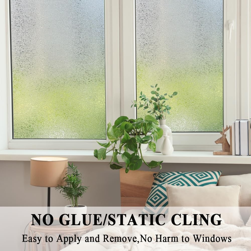 Privacy Window Film Decorative Water Glass Sliding Door 35”x78.7”, Crystal