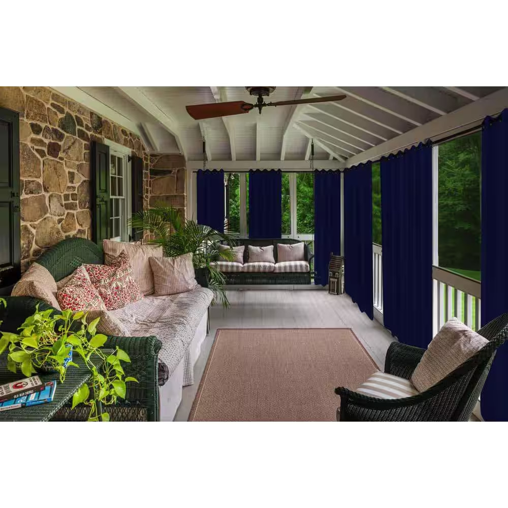 50″ W X 96″L Outdoor Curtains Front Porch Curtain Grommet for Porch Balcony Perg