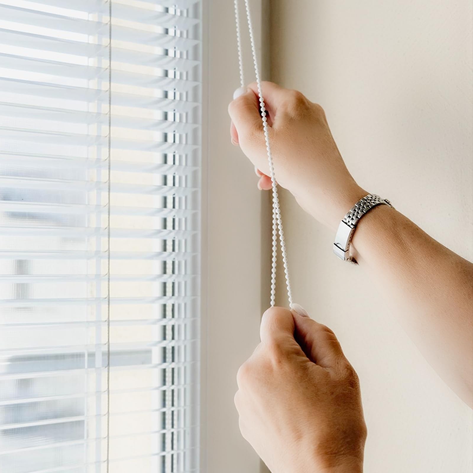 White Plastic Cord Tassel Window Blind Pull Knobs Drops End Crafts 10 PCS