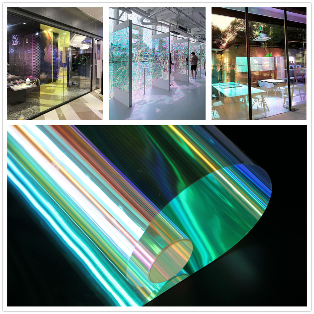 Rainbow Window Film Dichroic Iridescent Film Building Store Glass Tint HOHOFILM