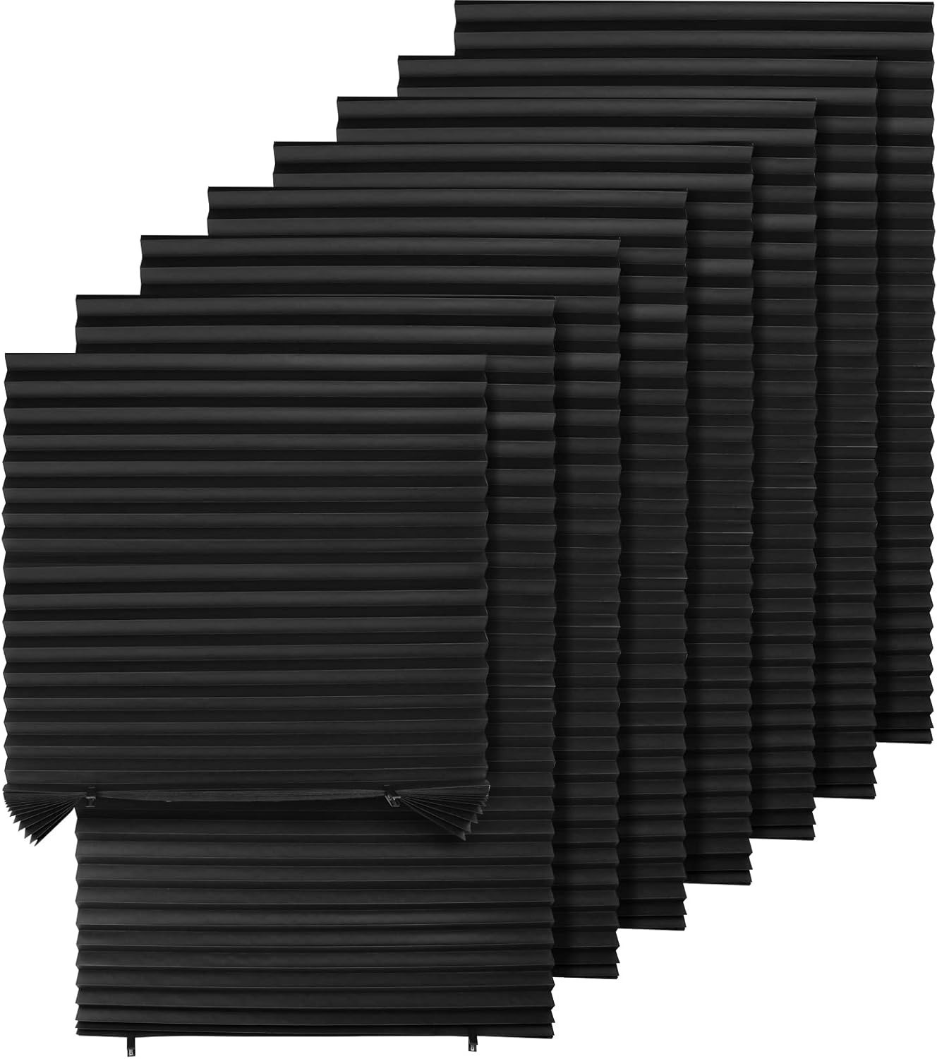 Pleated Window Paper Shades Room Darkening Blinds Black 36″ x 69″ Pack of 6 T…