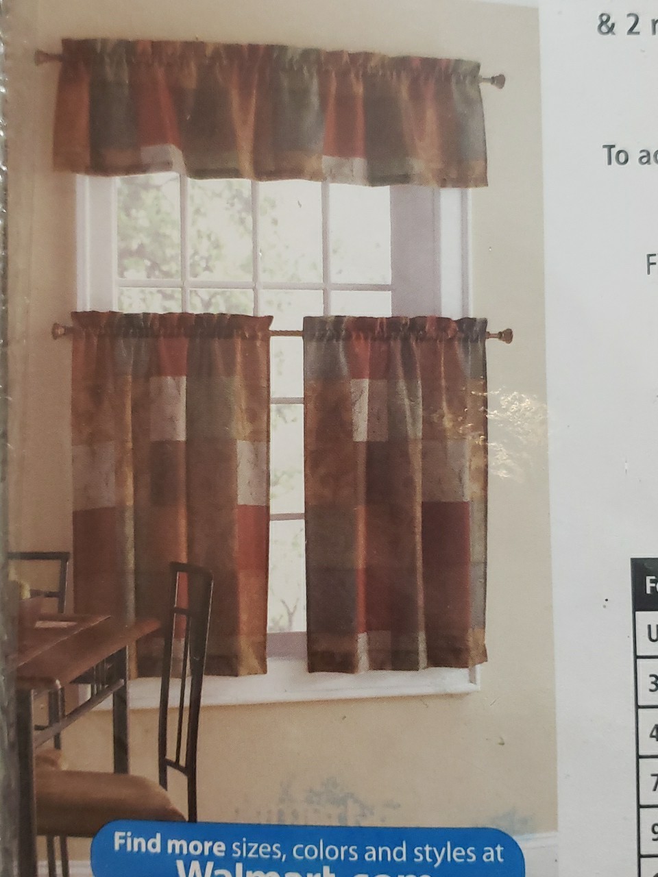 Mainstays Small Window Set 3pc Brown Neutral Block New