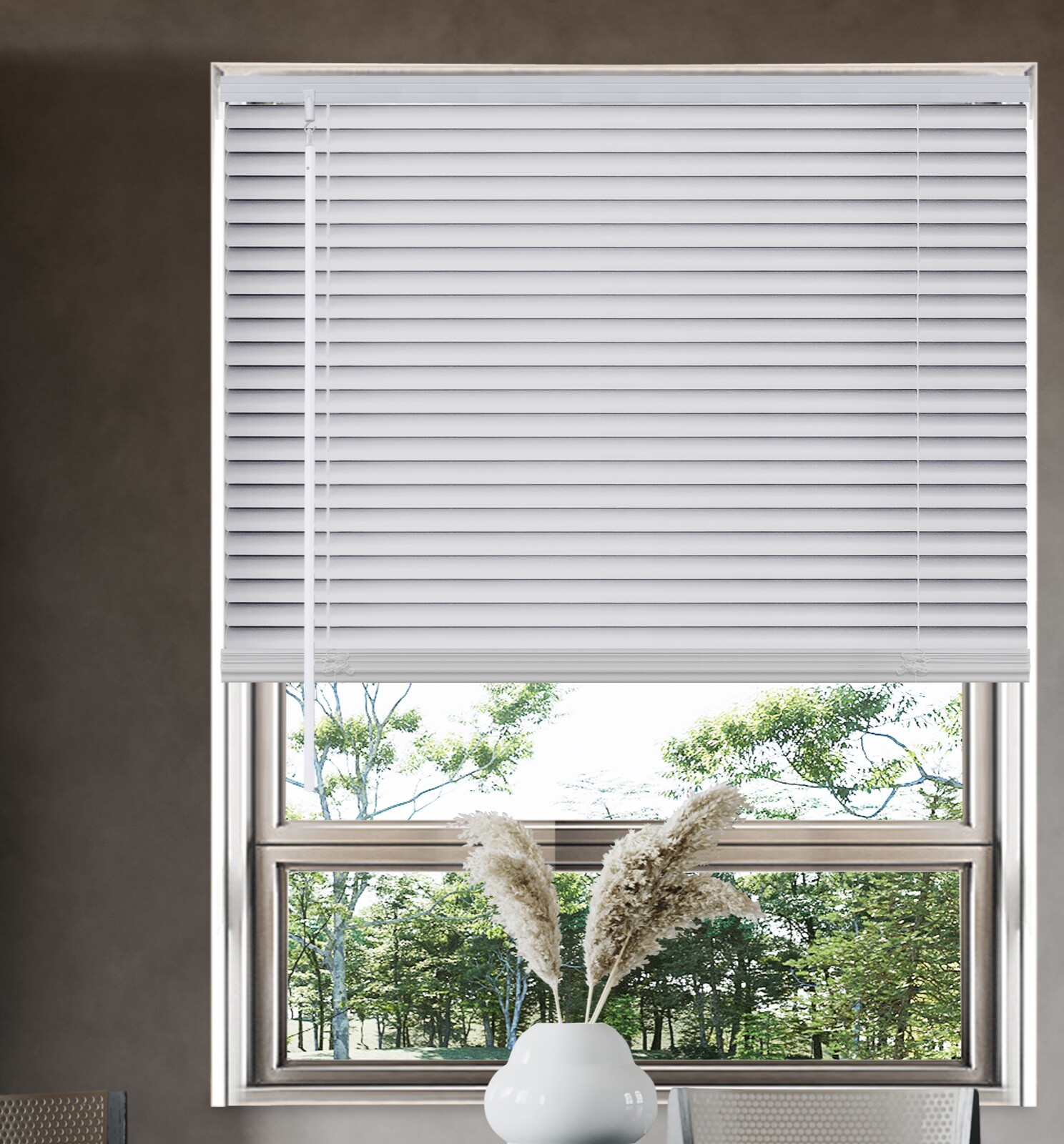 Cordless Light Filtering Small Window Blinds , Horizontal Vinyl Blinds