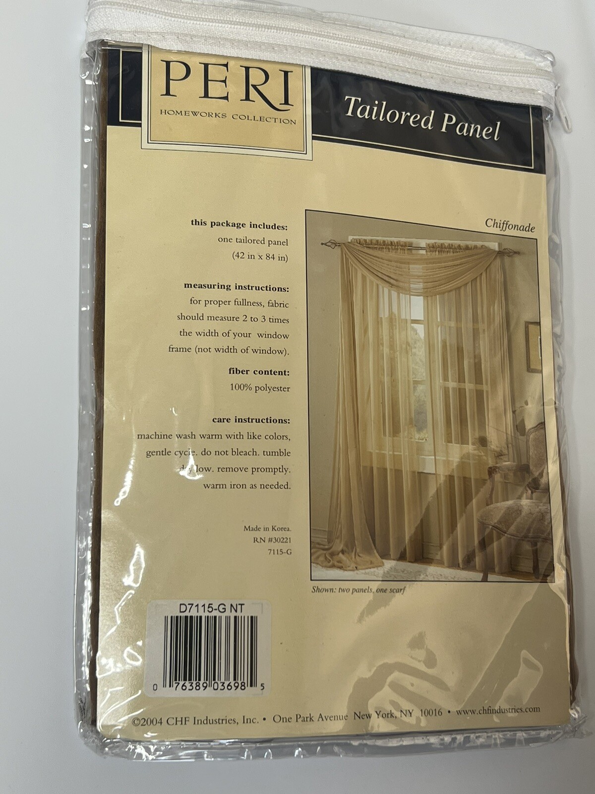 Peri Homeworks Collection One Tailored Panel 42” x 84″ Chiffonade Nutmeg New