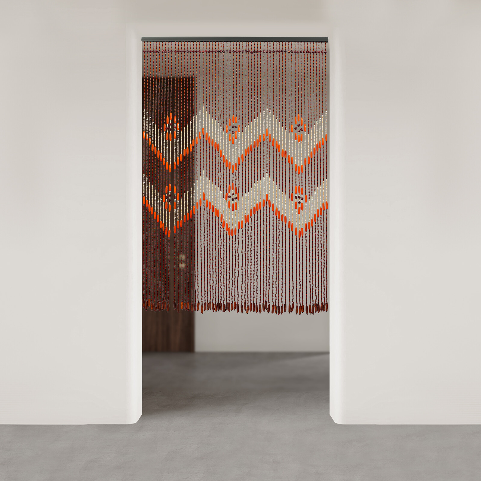 Wavy Shape Door String Curtains for Doorways Bamboo Door Curtain Privacy Decor