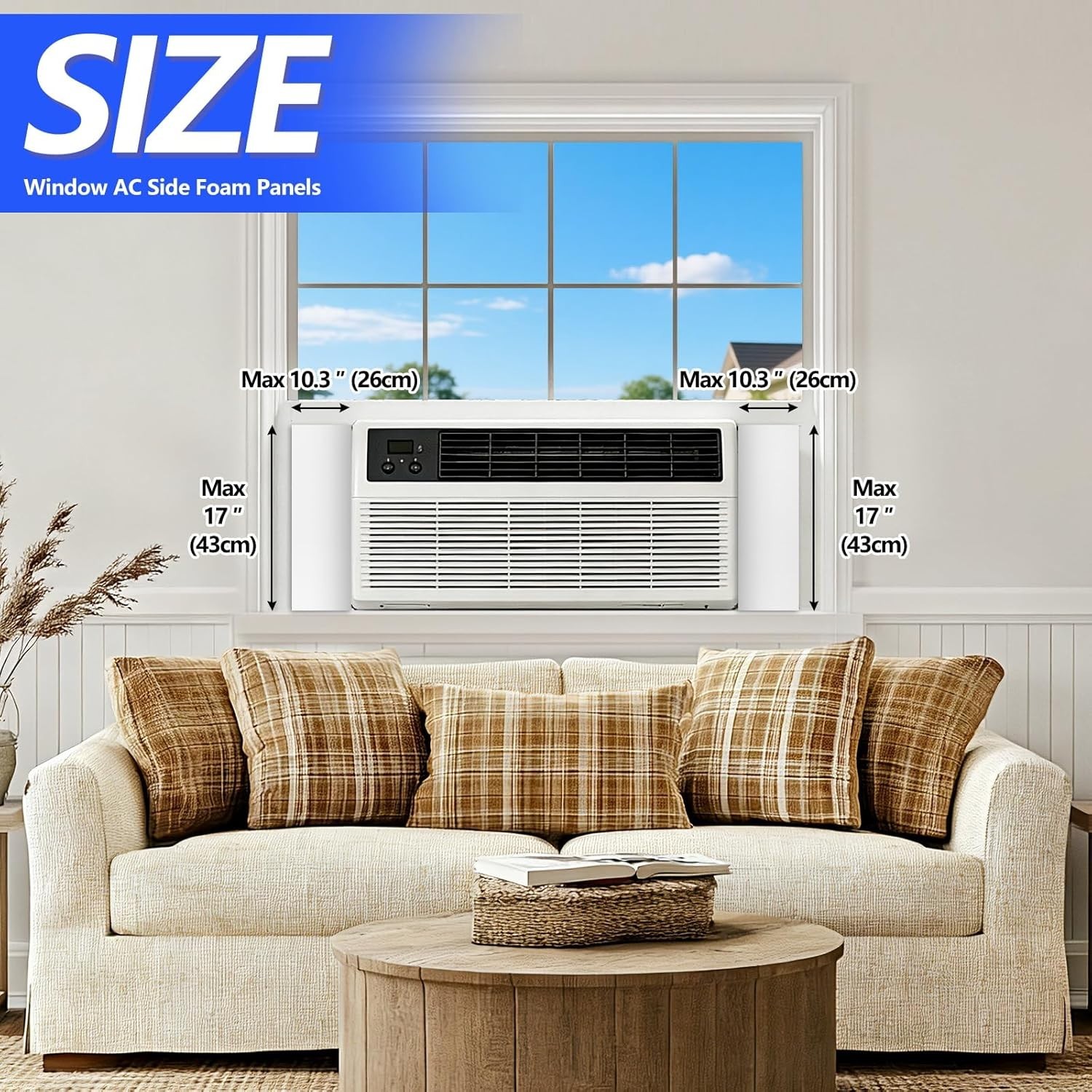 Window AC Insulation Kit Foam Seal Panels for Air Conditioner White 1 pcs