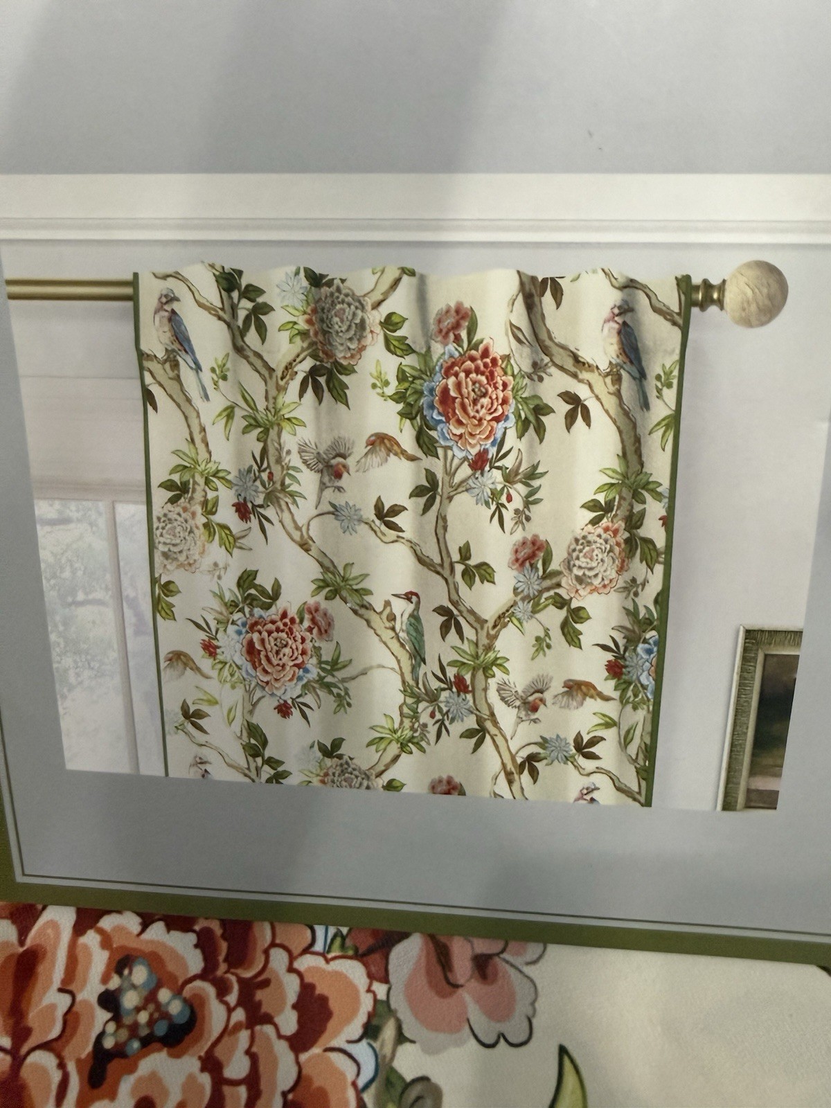 Lillian August Window Curtains 2 Panels 38 x 96″ Cream Birds Drapers Back Tab