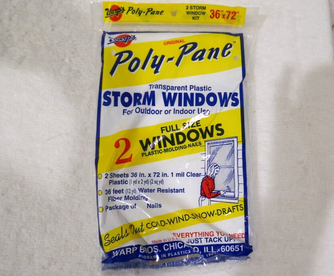 Warps 2P-24 36 X 72 Poly-Pane Storm Window Kit (Lot of 2)-cover 4 windows