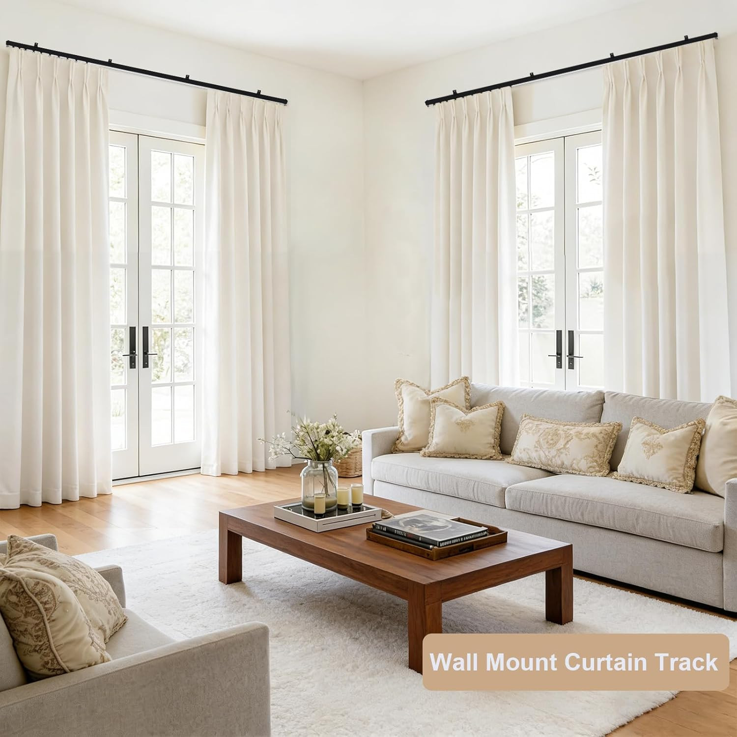Ceiling Curtain Track, Heavy Duty Curtain Tracks System for Room Divider, Wall M