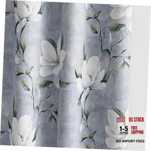 Floral 95% Blackout Curtains 84 Inches Long 52″W x 84″L (Pack of 2) Light Grey