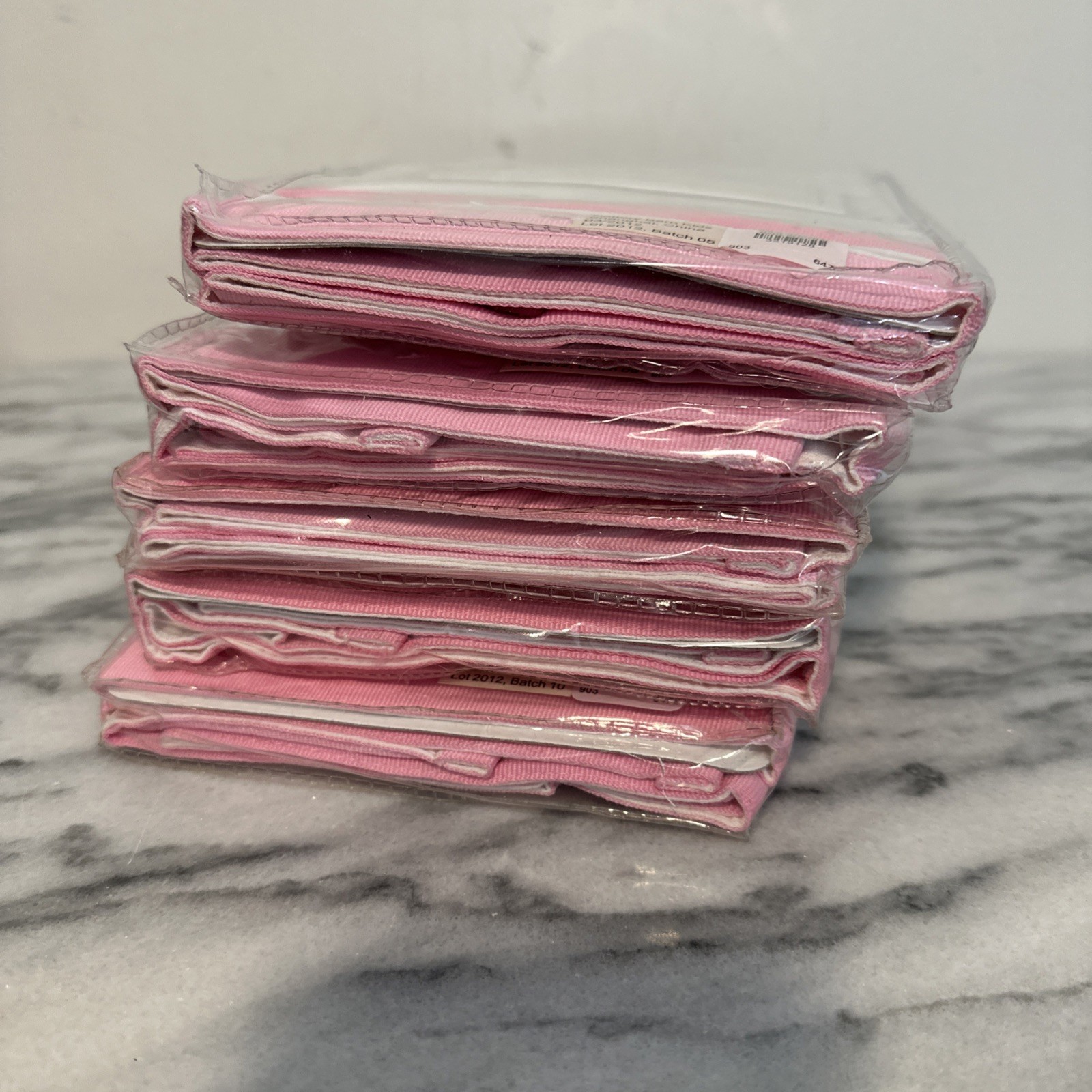 Pottery Barn Kids Harper Pink Stripe Window Valance 44 x 18” set of 5 NEW NIP