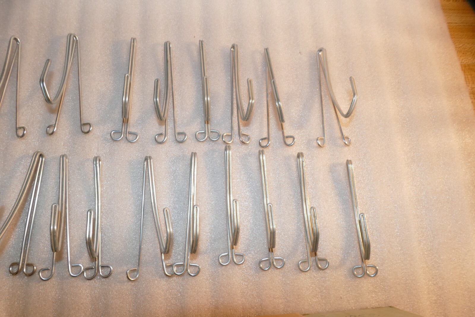 31 VINTAGE metal 3″ DRAPERY CURTAIN HOOKS + about 2 pounds assorted others LOT