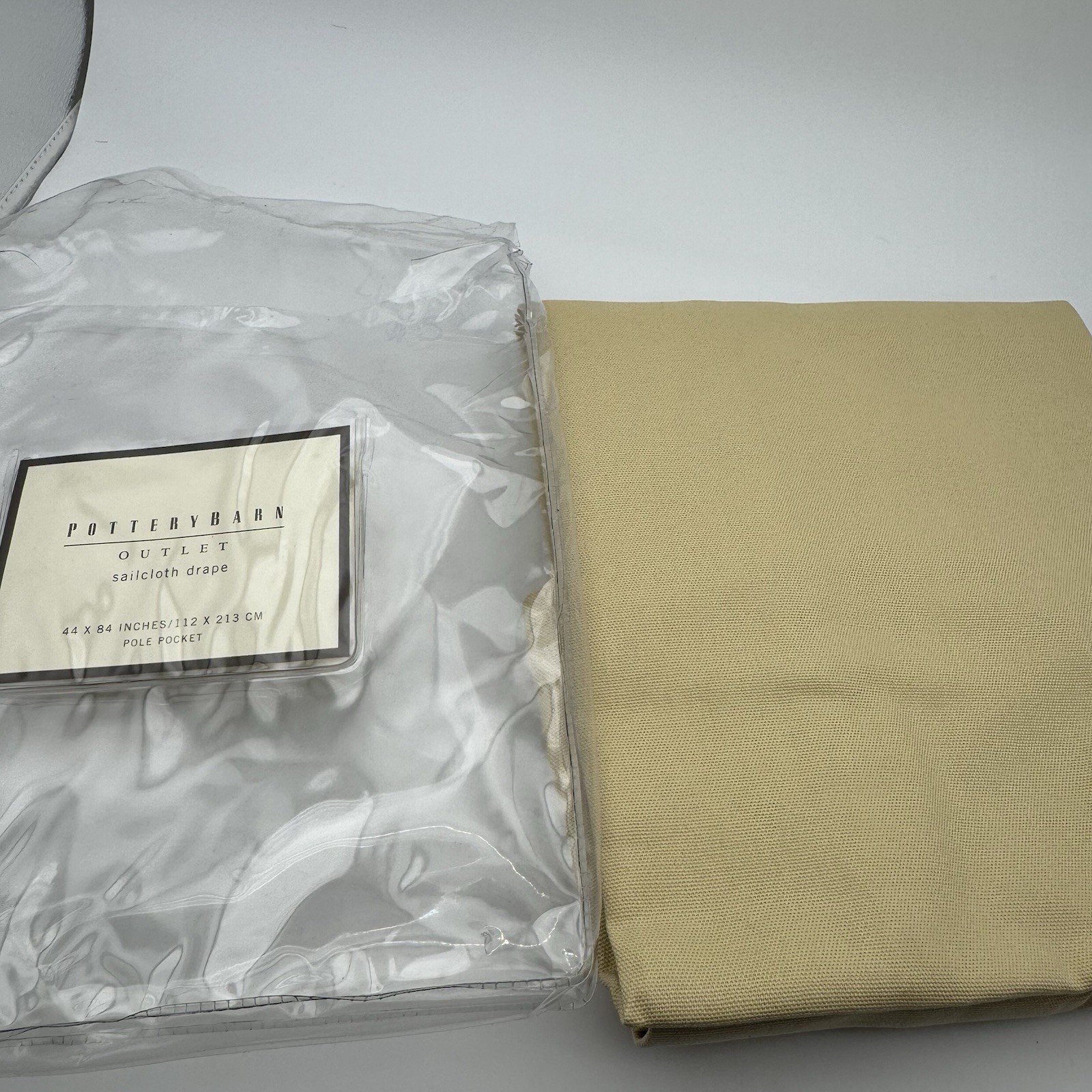 Vintage Pottery Barn Sailcloth Drapery Panel 44 x 84 Pole Top 100% Cotton NWT