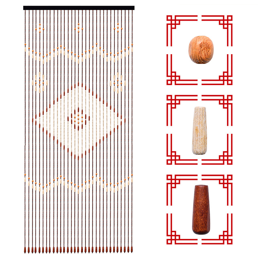 Bead Curtain, String Door Curtains Beaded Wooden Curtain 31 Line For Doorway