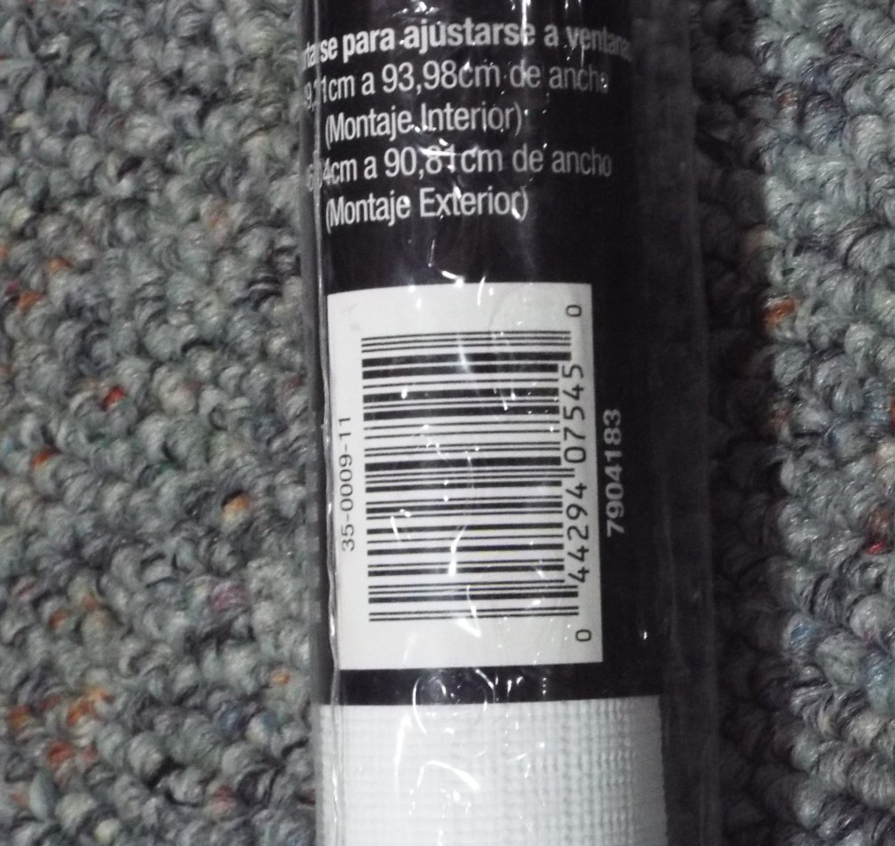 White Light Filtering 4 mil Vinyl Roller Shade 37-1/4″ W x 60″ L, Cordless Lift