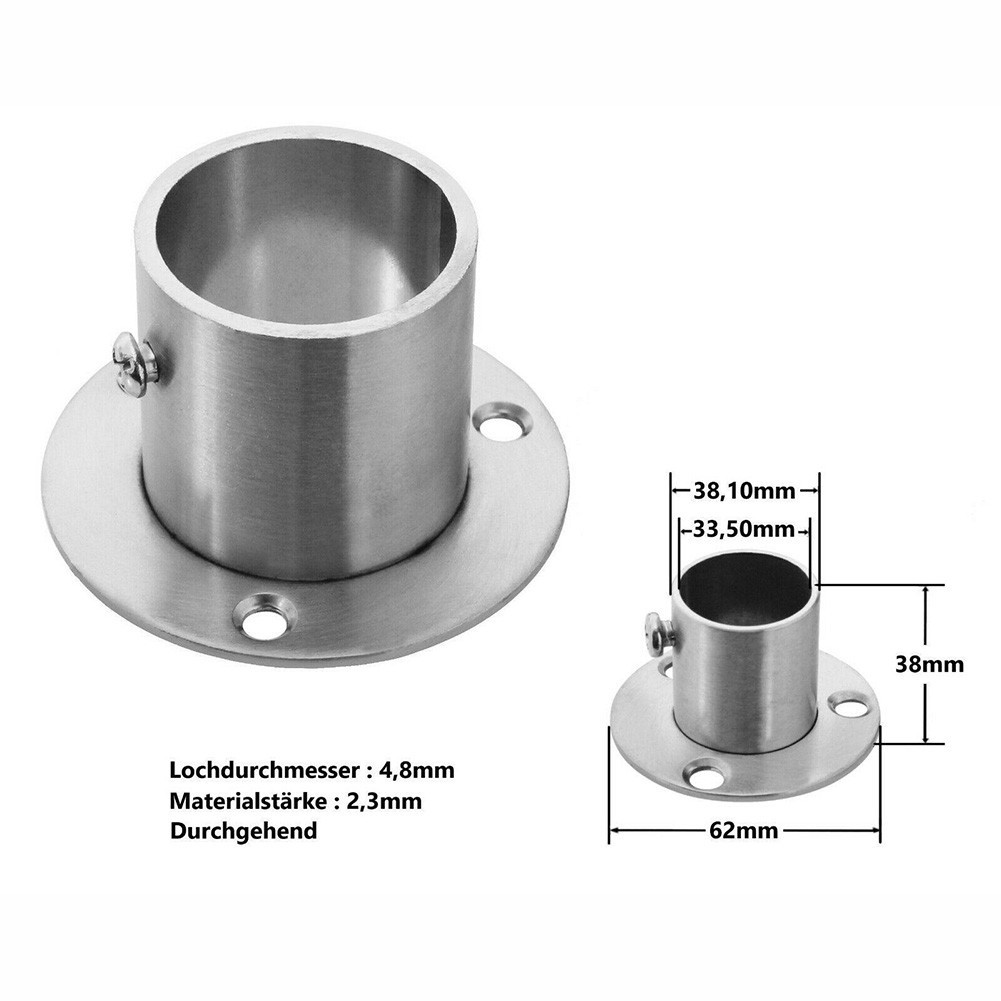 Wall Flange Anchor for Round Tube Locking with Stainless Steel Construction